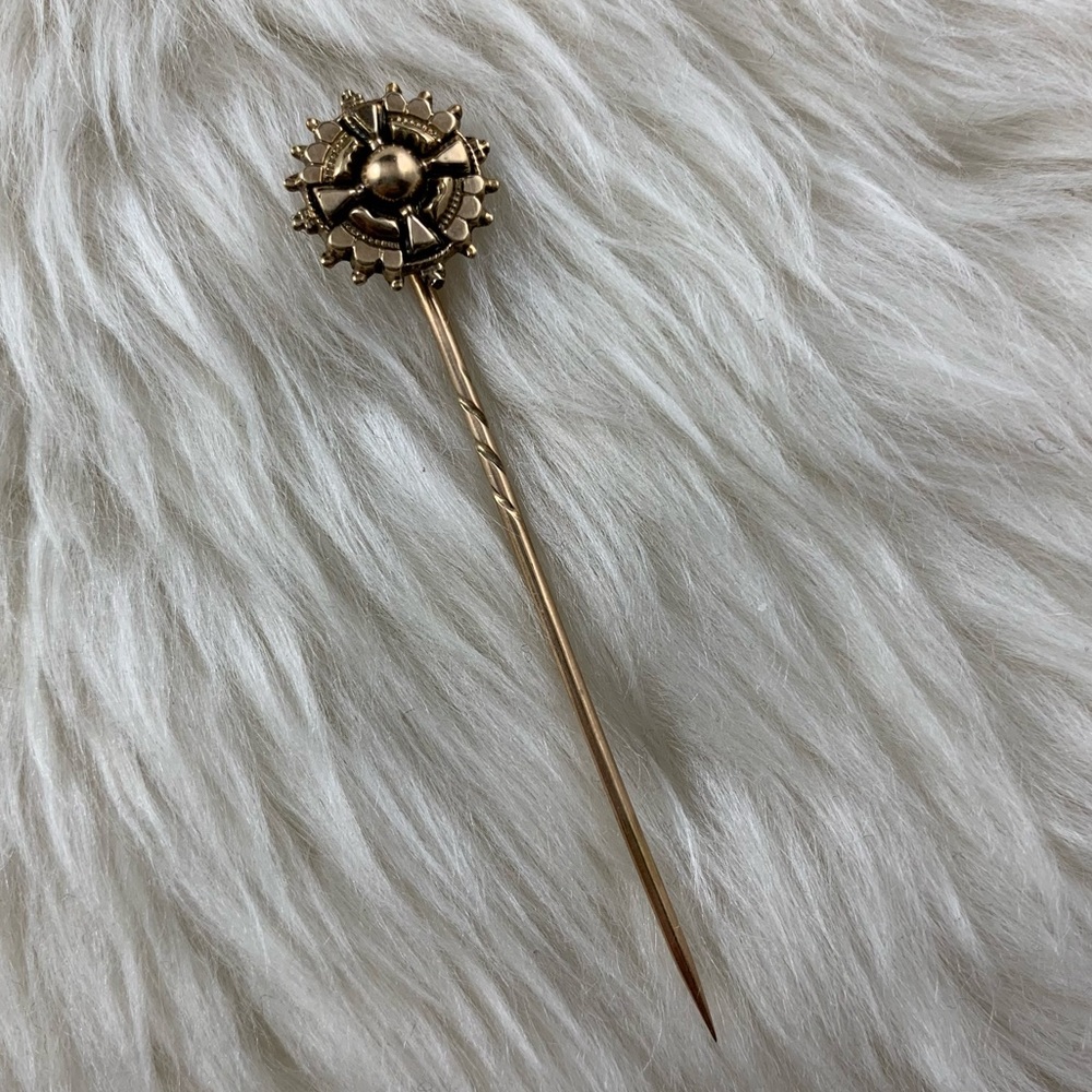 15ct gold antique stick pin lapel pin